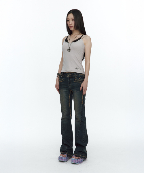 ROUGHNECK(ラフネック)の「Bold Stich BootCut Denim Blue(デニムパンツ・レディース・その他・MEDIUM/SMALL)」の3枚目の写真