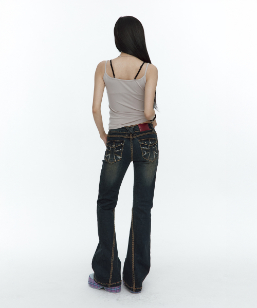 ROUGHNECK(ラフネック)の「Bold Stich BootCut Denim Blue(デニムパンツ・レディース・その他・MEDIUM/SMALL)」の4枚目の写真