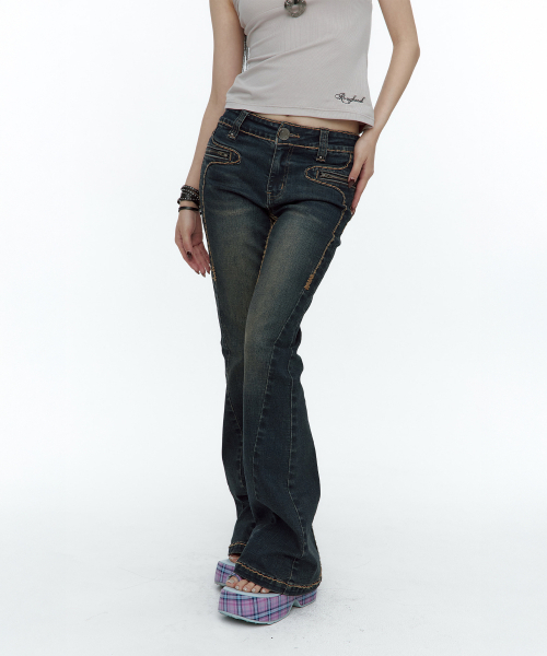 ROUGHNECK(ラフネック)の「Bold Stich BootCut Denim Blue(デニムパンツ・レディース・その他・MEDIUM/SMALL)」の11枚目の写真