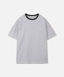 USAコットン20番手ストライプTシャツホワイト