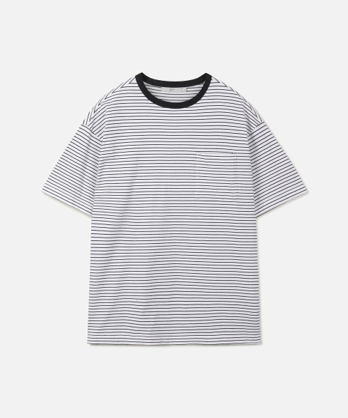 247SERIES(247シリーズ)の「USAコットン20番手ストライプTシャツホワイト(Tシャツ/カットソー・メンズ・ホワイト・X-LARGE/LARGE/MEDIUM/SMALL/X-SMALL)」の1枚目の写真