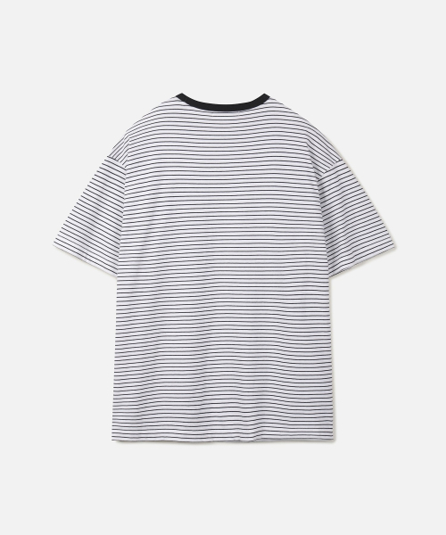 247SERIES(247シリーズ)の「USAコットン20番手ストライプTシャツホワイト(Tシャツ/カットソー・メンズ・ホワイト・X-LARGE/LARGE/MEDIUM/SMALL/X-SMALL)」の2枚目の写真