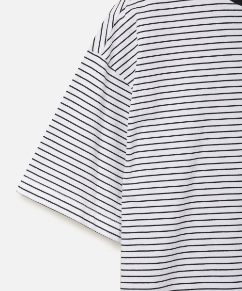 247SERIES(247シリーズ)の「USAコットン20番手ストライプTシャツホワイト(Tシャツ/カットソー・メンズ・ホワイト・X-LARGE/LARGE/MEDIUM/SMALL/X-SMALL)」の4枚目の写真