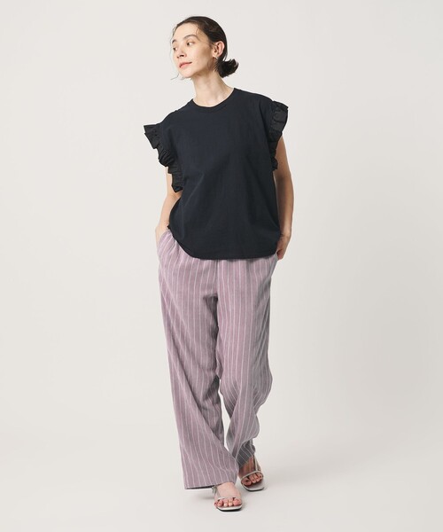 BEAUTY&YOUTH UNITED ARROWS(ビューティーアンドユースユナイテッドアローズ)の「ポリエステルブレンド ストライプ イージーパンツ(その他パンツ・レディース・ライラック/ダークグレー・M/S)」の8枚目の写真