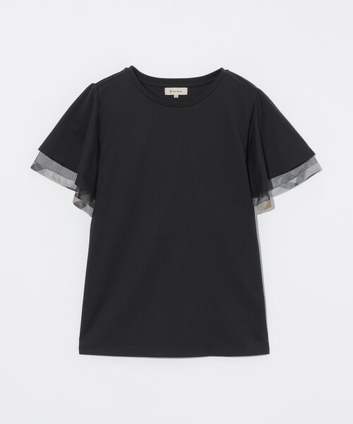 CB CRESTBRIDGE(シービークレストブリッジ)の「シアーレイヤーラッフルスリーブトップス(Tシャツ/カットソー・レディース・ブラック/パープル系その他4/オフホワイト/ネイビー・M)」の17枚目の写真