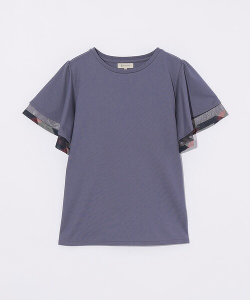 CB CRESTBRIDGE(シービークレストブリッジ)の「シアーレイヤーラッフルスリーブトップス(Tシャツ/カットソー・レディース・ブラック/パープル系その他4/オフホワイト/ネイビー・M)」の14枚目の写真