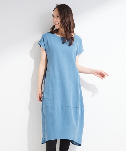 SHOO・LA・RUE(シューラルー)の「【S-LL/洗濯機可/体型カバー】ふんわりラインが女性らしい コクーンワンピース(ワンピース・レディース・ブラック/ブルー/ブラウン系・04/03/02/01)」の15枚目の写真