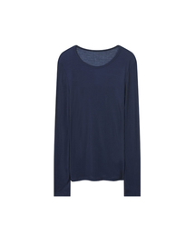 MORVE13（モルブ13）の「オールデイレイヤードテンセルTシャツ（ベリープラム）（Tシャツ/カットソー）」