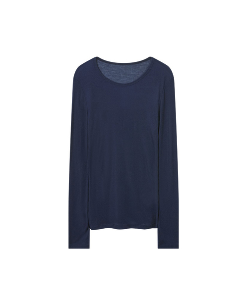 MORVE13(モルブ13)の「オールデイレイヤードテンセルTシャツ(ベリープラム)(Tシャツ/カットソー・レディース・ブラック/レッド/バイオレット/ネイビー/アイボリー/ミント/ライトグレー/バーガンディー・FREE)」の5枚目の写真