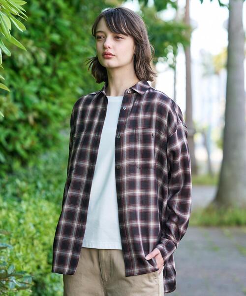 DRESSTERIOR(ドレステリア)の「【ウォッシャブル】ビエラオンブレチェックシャツ(シャツ/ブラウス・レディース・ワイン系1/チャコールグレー・36/38)」の5枚目の写真