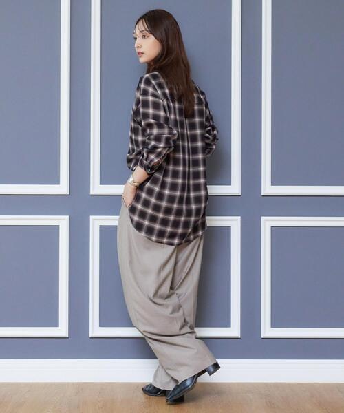 DRESSTERIOR(ドレステリア)の「【ウォッシャブル】ビエラオンブレチェックシャツ(シャツ/ブラウス・レディース・ワイン系1/チャコールグレー・36/38)」の15枚目の写真