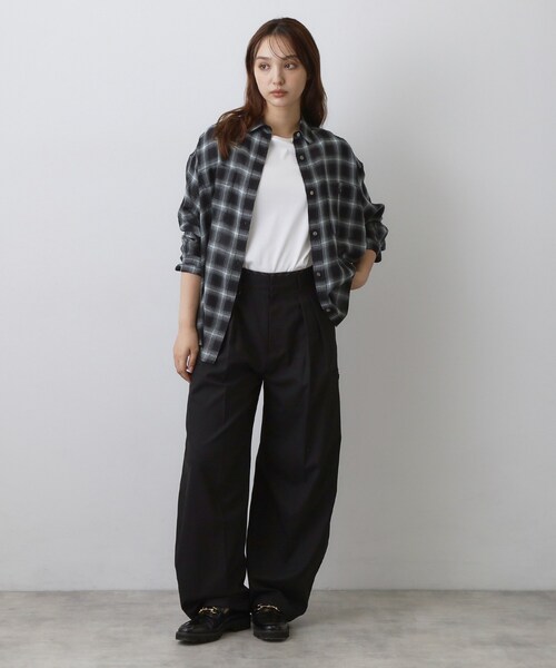 DRESSTERIOR(ドレステリア)の「【ウォッシャブル】ビエラオンブレチェックシャツ(シャツ/ブラウス・レディース・ワイン系1/チャコールグレー・36/38)」の20枚目の写真