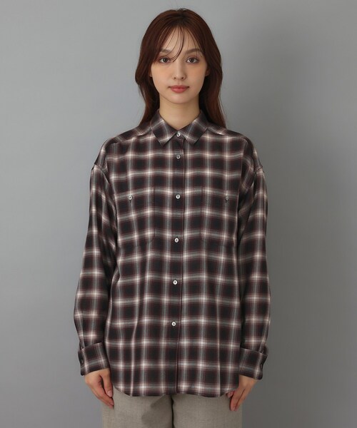 DRESSTERIOR(ドレステリア)の「【ウォッシャブル】ビエラオンブレチェックシャツ(シャツ/ブラウス・レディース・ワイン系1/チャコールグレー・36/38)」の22枚目の写真
