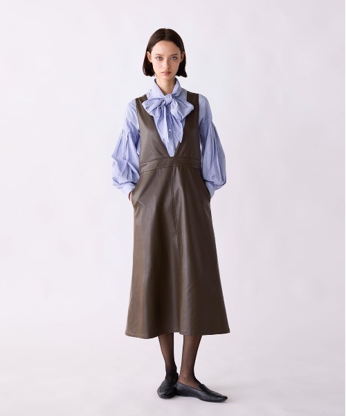 Marilyn Moon(マリリンムーン)の「stripe embroidery tie blouse(シャツ/ブラウス・レディース・ブルー/ダークグレー/ライトグレー・FREE)」の9枚目の写真