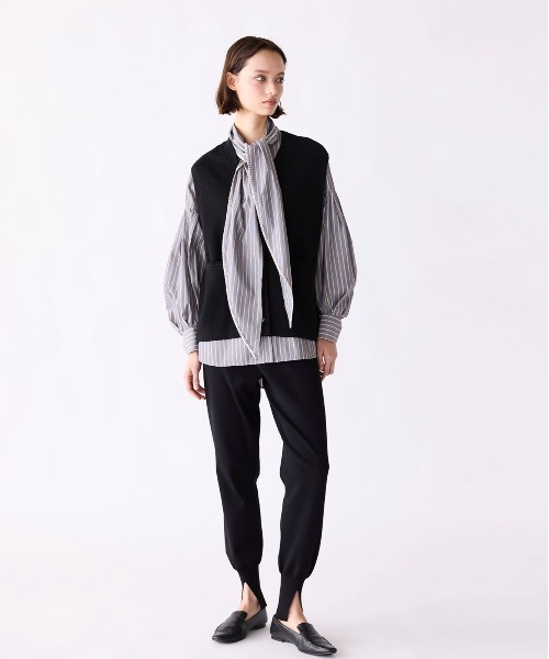 Marilyn Moon(マリリンムーン)の「stripe embroidery tie blouse(シャツ/ブラウス・レディース・ブルー/ダークグレー/ライトグレー・FREE)」の12枚目の写真