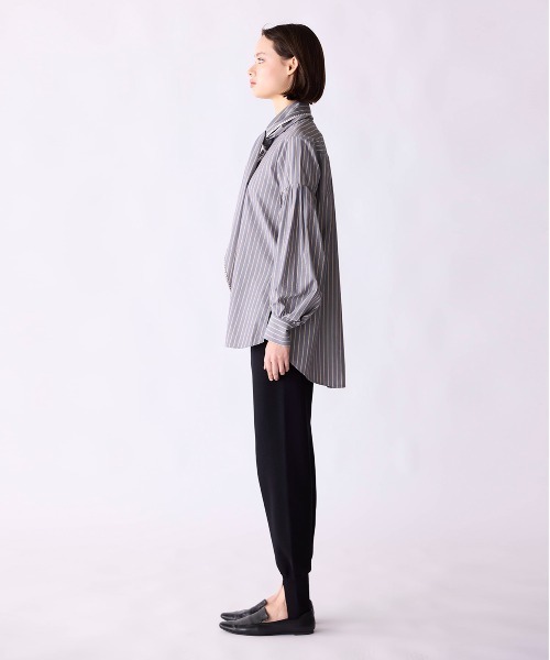Marilyn Moon(マリリンムーン)の「stripe embroidery tie blouse(シャツ/ブラウス・レディース・ブルー/ダークグレー/ライトグレー・FREE)」の21枚目の写真
