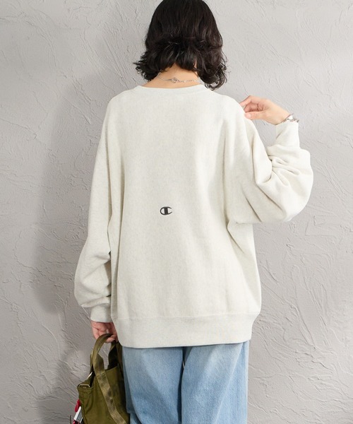 Champion（チャンピオン）の「[Champion/チャンピオン] 別注 スリーアイコン ロゴ刺繍スウェット（スウェット・レディース・ブラウン/ネイビー/ブラック/チャコール/オートミール/グレー・S/L/M）」の22枚目の写真
