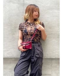Desigual | ブラウン レオパード ミニー グラフィック Tシャツ(Tシャツ/カットソー)