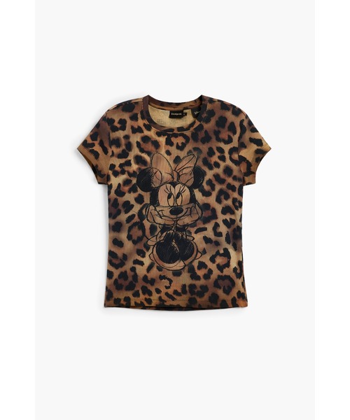 Desigual（デシグアル）の「Leopard Minnie Graphic T-Shirt/レオパード ミニー グラフィック Tシャツ（Tシャツ/カットソー・レディース・ブラウン・XS/S/M/L/XL）」の5枚目の写真