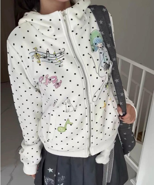 GEMEDA(ジェメダ)の「可愛い耳デザインフード付きジップパーカー(パーカー・レディース・ネイビー・M)」の14枚目の写真