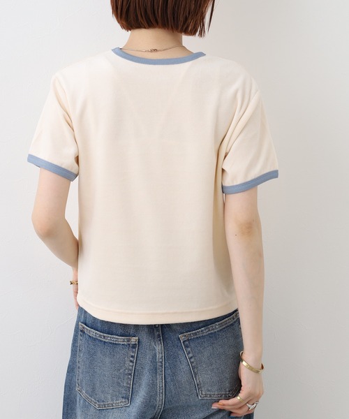 FUNALIVE(ファンアライブ)の「微光沢パイル リンガーTシャツ 半袖(Tシャツ/カットソー・レディース・ベージュ・FREE)」の11枚目の写真