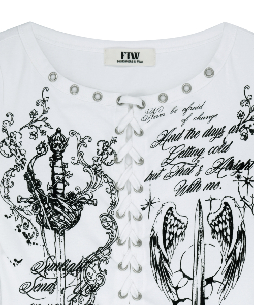 FOR THE WEATHER(フォーザウェザー)の「アイレットエンジェルブレードTシャツ(ホワイト)(Tシャツ/カットソー・レディース・その他・ONE SIZE)」の4枚目の写真