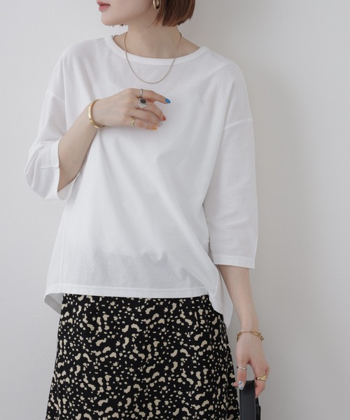 FUNALIVE(ファンアライブ)の「マークアンドプラスプラス 無地半袖Tシャツ(Tシャツ/カットソー・レディース・ホワイト・38)」の3枚目の写真