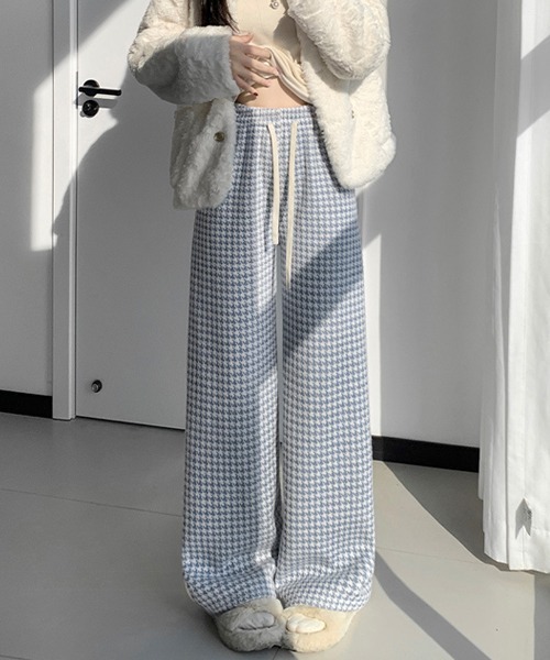 Ressaca(レサーカ)の「裏フリース千鳥チェック柄パンツ(その他パンツ・レディース・ブラウン/ブラック/ブルー/ピンク・L/M)」の3枚目の写真
