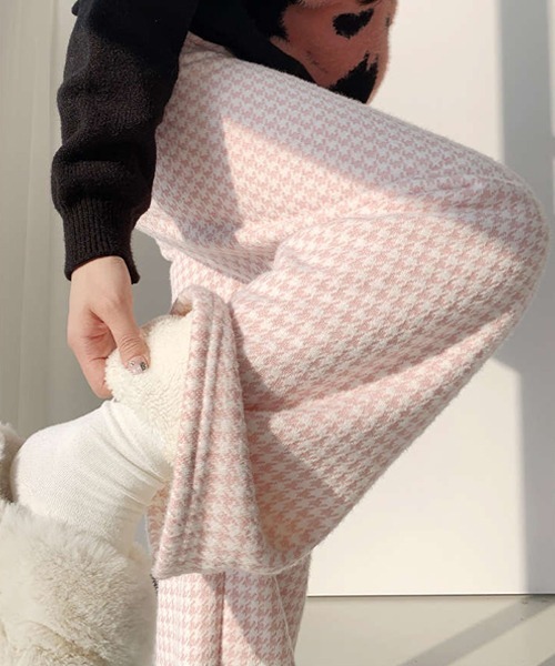 Ressaca(レサーカ)の「裏フリース千鳥チェック柄パンツ(その他パンツ・レディース・ブラウン/ブラック/ブルー/ピンク・L/M)」の7枚目の写真