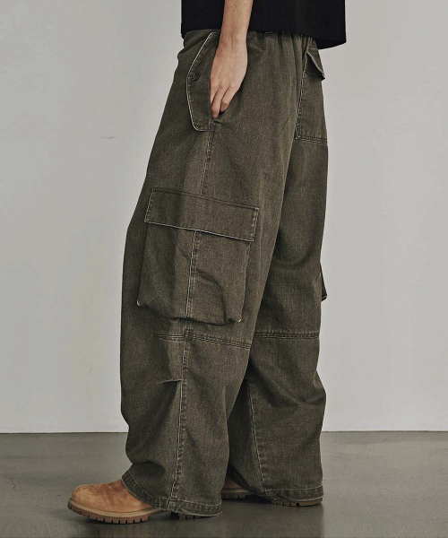 KANEITEI(カネイテイ)の「VINTAGE WASHED CARGO PANTS (OLIVE DRAB)(その他パンツ・レディース・オリーブ・MEDIUM/LARGE/X-LARGE)」の1枚目の写真