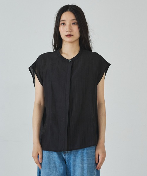 abahouse mavie（アバハウスマヴィ）の「【セットアップ対応】リネンライクシアーノースリーブシャツ（シャツ/ブラウス・レディース・マスタード/ブラック/アイボリー・フリー）」の14枚目の写真