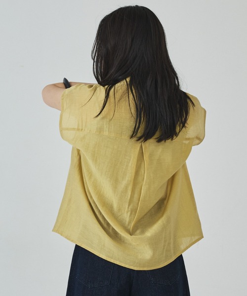 abahouse mavie（アバハウスマヴィ）の「【セットアップ対応】リネンライクシアーノースリーブシャツ（シャツ/ブラウス・レディース・マスタード/ブラック/アイボリー・フリー）」の10枚目の写真