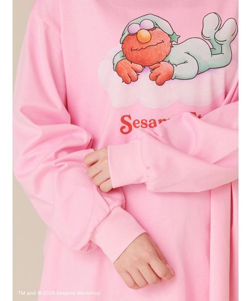 SESAME STREET(セサミストリート)の「プリントロングTシャツ(SLEEPY DAYS)(Tシャツ/カットソー・レディース・ピンク/ネイビー・F)」の7枚目の写真