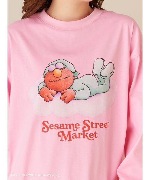 SESAME STREET(セサミストリート)の「プリントロングTシャツ(SLEEPY DAYS)(Tシャツ/カットソー・レディース・ピンク/ネイビー・F)」の8枚目の写真