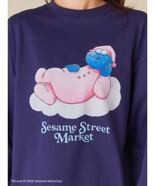 SESAME STREET(セサミストリート)の「プリントロングTシャツ(SLEEPY DAYS)(Tシャツ/カットソー・レディース・ピンク/ネイビー・F)」の11枚目の写真