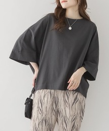 ボートネック7分袖ドルマンTシャツ