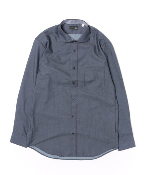 TAKA-Q(タカキュー)の「ワイシャツ メンズ 長袖 ノンアイロン カッタウェイ ビジネス ドレス 綿混 NEWスタンダードフィット(ビジネスシャツ・メンズ・ネイビー・首回り41cm-裄丈86cm/首回り39cm-裄丈84cm/首回り41cm-裄丈82cm/首回り43cm-裄丈82cm/首回り43cm-裄丈86cm/首回り45cm-裄丈86cm/首回り37cm-裄丈80cm/首回り39cm-裄丈80cm)」の2枚目の写真