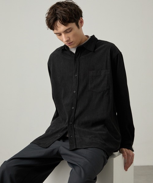 EASENCE(イーズエンス)の「【EASENCE】テックコール コーデュロイ リラックスフィット レギュラーカラー長袖シャツ / 保温・UVカット・イージーケア(シャツ/ブラウス・メンズ・ブラウン/グレイッシュベージュ/チャコール/ブラック・S/XL/L/M)」の9枚目の写真
