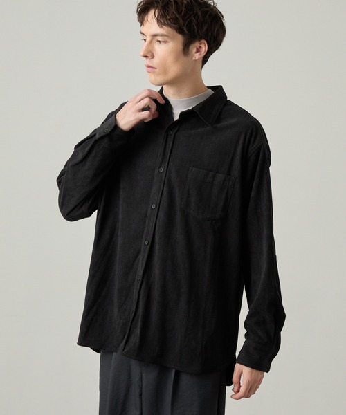 EASENCE(イーズエンス)の「【EASENCE】テックコール コーデュロイ リラックスフィット レギュラーカラー長袖シャツ / 保温・UVカット・イージーケア(シャツ/ブラウス・メンズ・ブラウン/グレイッシュベージュ/チャコール/ブラック・S/XL/L/M)」の10枚目の写真