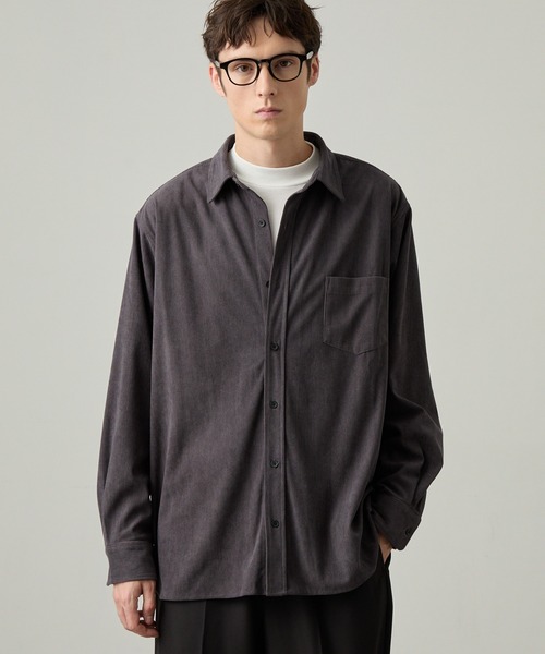 EASENCE(イーズエンス)の「【EASENCE】テックコール コーデュロイ リラックスフィット レギュラーカラー長袖シャツ / 保温・UVカット・イージーケア(シャツ/ブラウス・メンズ・ブラウン/グレイッシュベージュ/チャコール/ブラック・S/XL/L/M)」の15枚目の写真