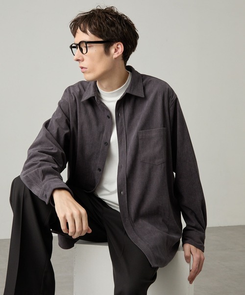 EASENCE(イーズエンス)の「【EASENCE】テックコール コーデュロイ リラックスフィット レギュラーカラー長袖シャツ / 保温・UVカット・イージーケア(シャツ/ブラウス・メンズ・ブラウン/グレイッシュベージュ/チャコール/ブラック・S/XL/L/M)」の16枚目の写真