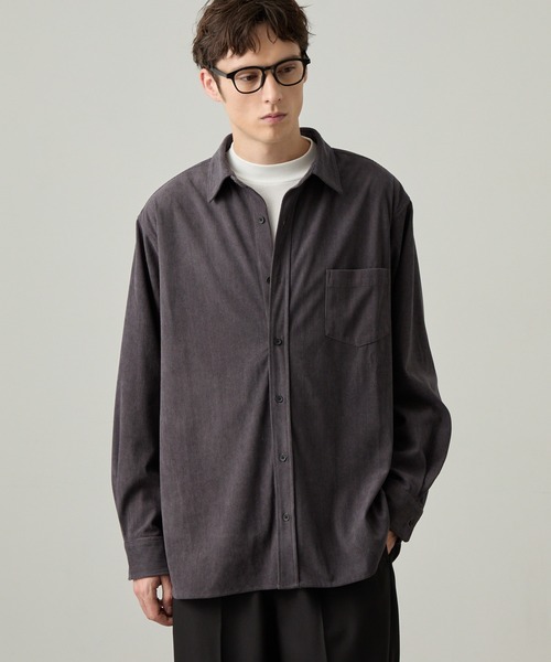 EASENCE(イーズエンス)の「【EASENCE】テックコール コーデュロイ リラックスフィット レギュラーカラー長袖シャツ / 保温・UVカット・イージーケア(シャツ/ブラウス・メンズ・ブラウン/グレイッシュベージュ/チャコール/ブラック・S/XL/L/M)」の17枚目の写真