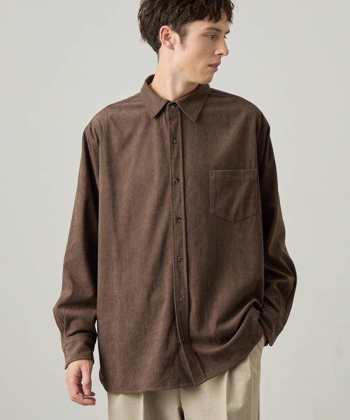 EASENCE(イーズエンス)の「【EASENCE】テックコール コーデュロイ リラックスフィット レギュラーカラー長袖シャツ / 保温・UVカット・イージーケア(シャツ/ブラウス・メンズ・ブラウン/グレイッシュベージュ/チャコール/ブラック・S/XL/L/M)」の22枚目の写真