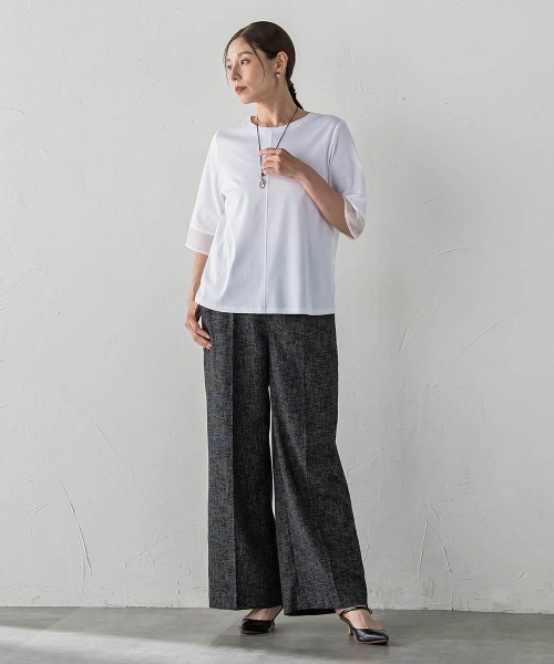 la.f…（ラエフ）の「メッシュツイードワイドパンツ（その他パンツ・レディース・ベージュ系その他/ブラック系その他・7号/9号/11号）」の6枚目の写真