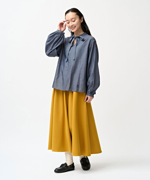 ORCIVAL(オーシバル)の「ORCIVAL | デニムローン リボンタイブラウス WOMEN(シャツ/ブラウス・レディース・ダークインディゴブルー・1)」の9枚目の写真