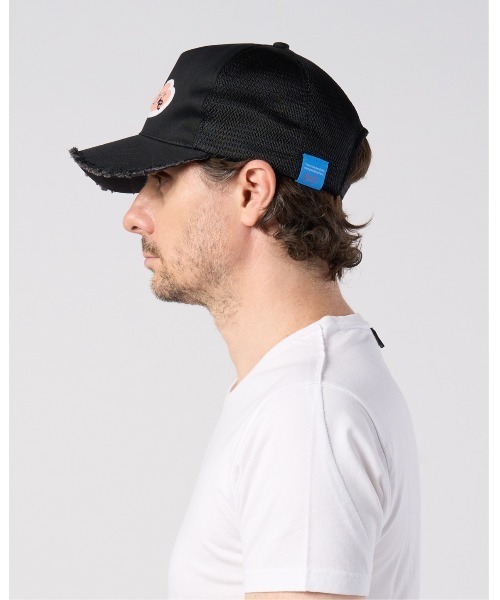 wjk(ダヴルジェイケイ)の「2-heart patch cut-off mesh cap(キャップ・メンズ・ブラック×ピンク/ホワイト×レッド/ホワイト×ピンク・FREE)」の14枚目の写真
