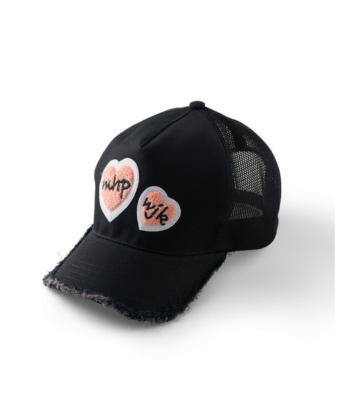 wjk(ダヴルジェイケイ)の「2-heart patch cut-off mesh cap(キャップ・メンズ・ブラック×ピンク/ホワイト×レッド/ホワイト×ピンク・FREE)」の12枚目の写真