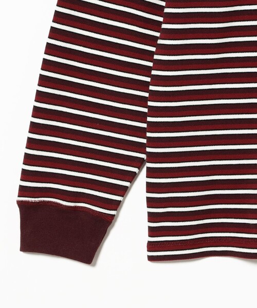 By Parra(バイパラ)の「by parra / Tripped stripes pique long sleeve t-shirt(Tシャツ/カットソー・メンズ・ワイン・XL/L/M)」の4枚目の写真