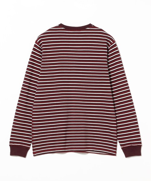 By Parra(バイパラ)の「by parra / Tripped stripes pique long sleeve t-shirt(Tシャツ/カットソー・メンズ・ワイン・XL/L/M)」の5枚目の写真