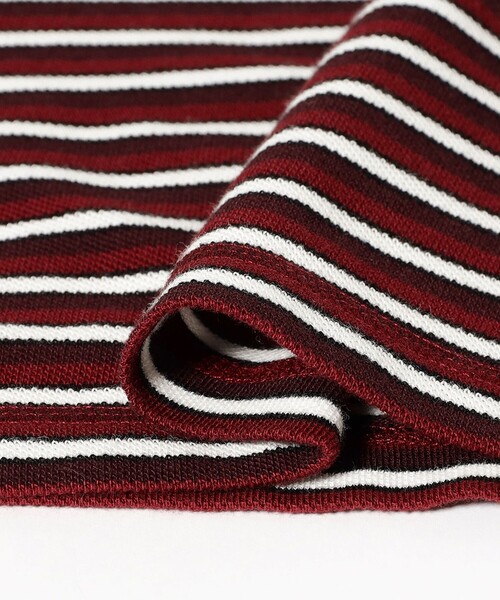 By Parra(バイパラ)の「by parra / Tripped stripes pique long sleeve t-shirt(Tシャツ/カットソー・メンズ・ワイン・XL/L/M)」の6枚目の写真